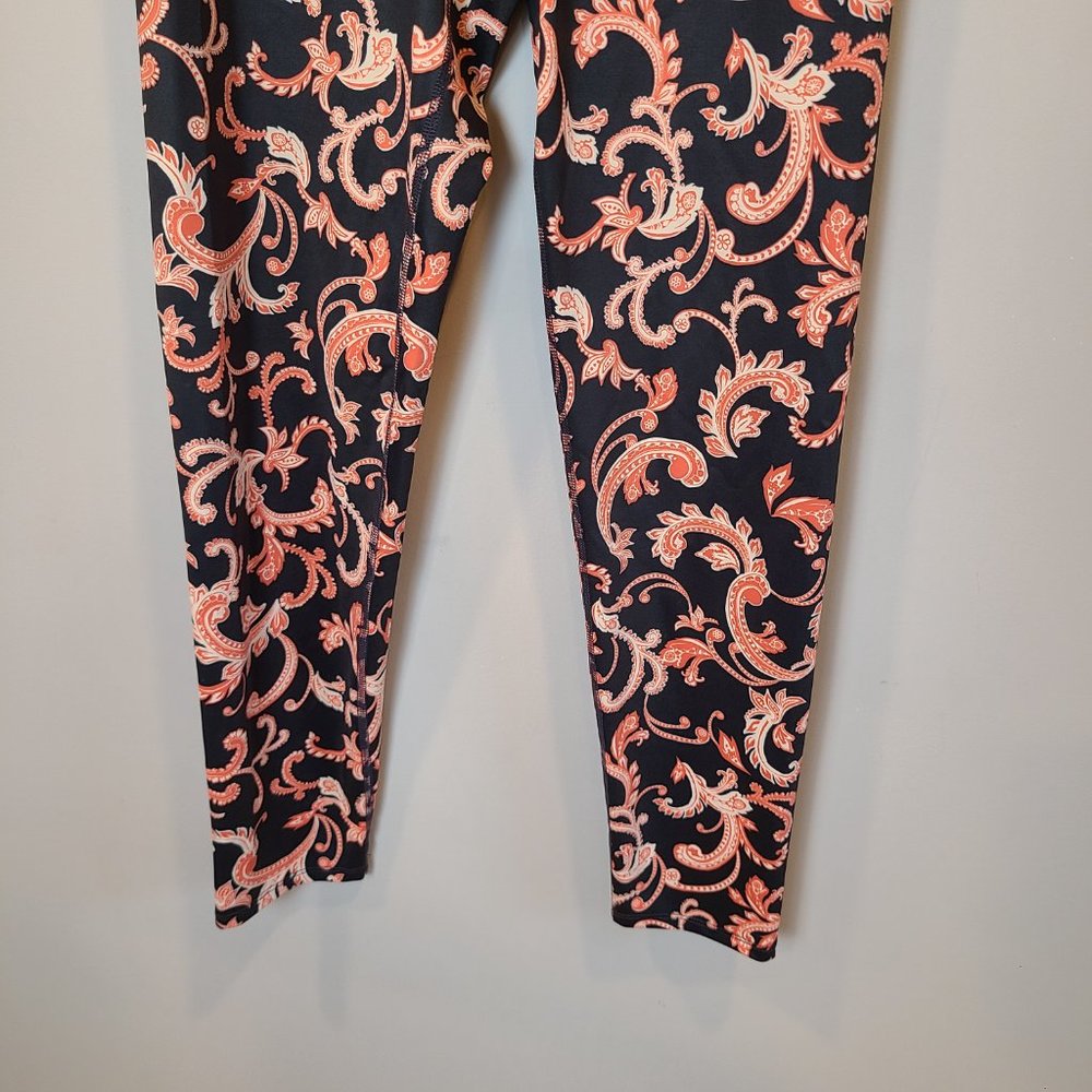 Beach Riot Leggings Black Orange Paisley Womens Extra Large - Picture 3 of 10